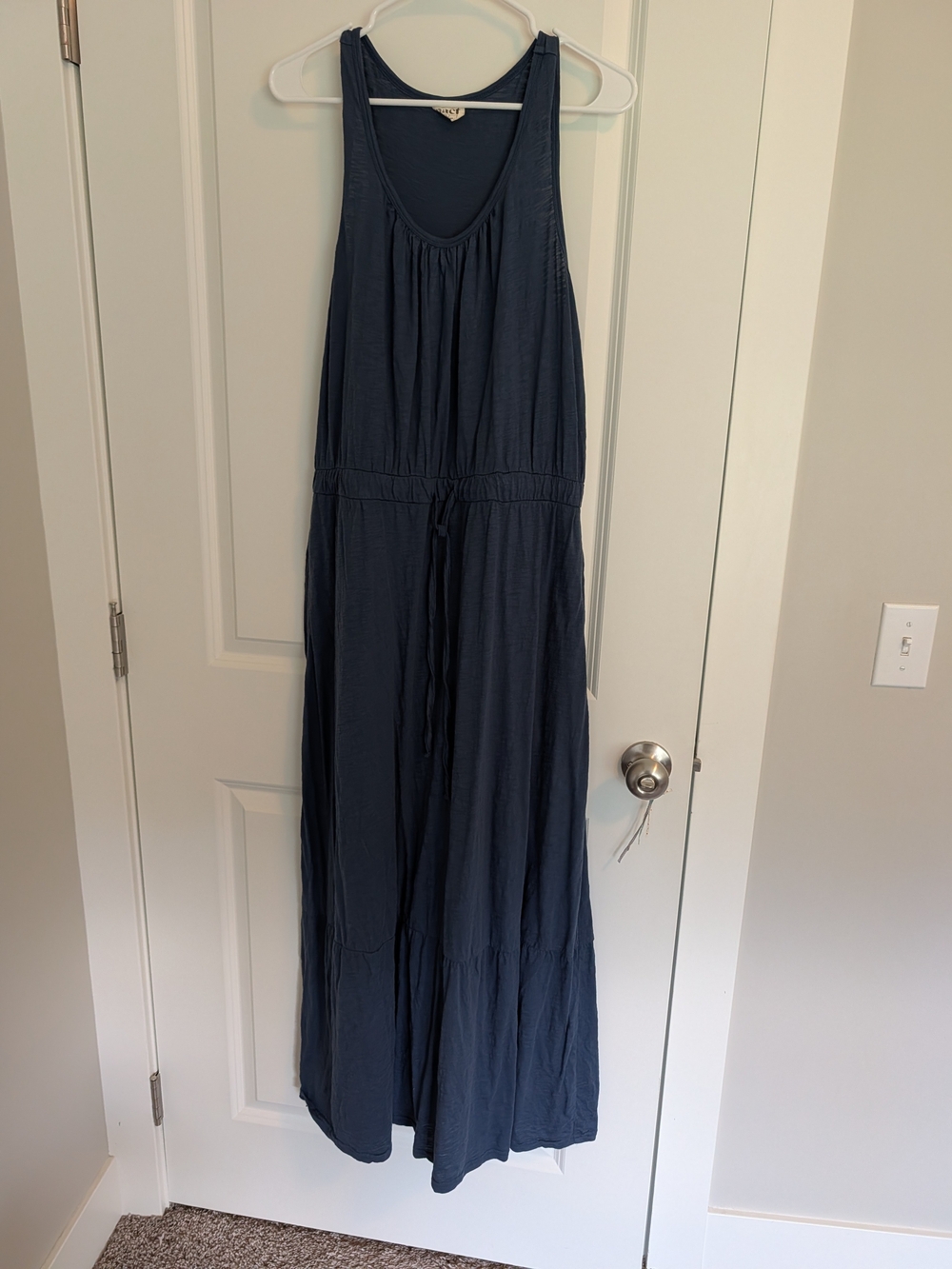 Pact Navy Tank Maxi Dress with Drawstring